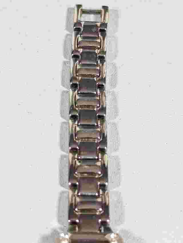 Sag Harbor White Dial Crystal Accent Rectangle Case Link Bracelet Band Watch