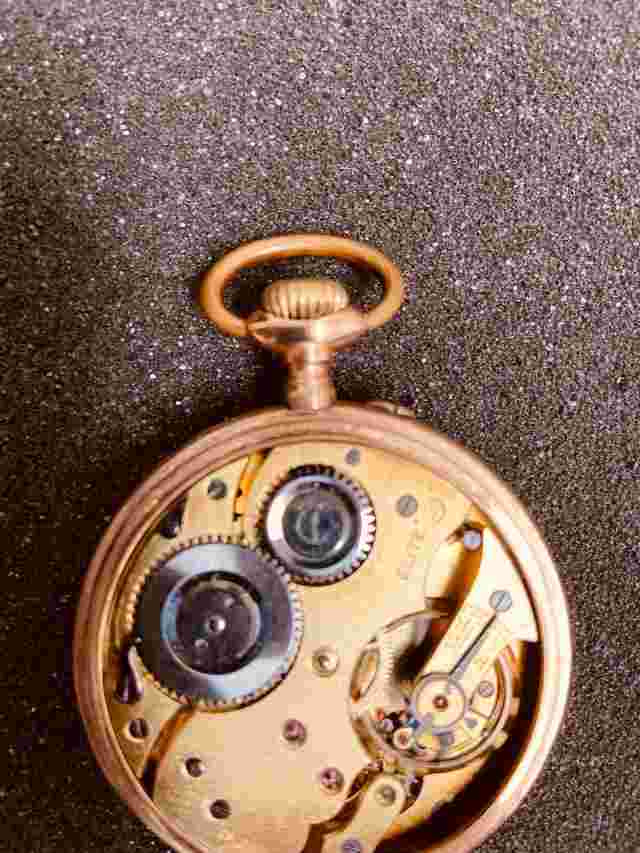 Antique Swiss Union Horlogere Gold Pocket Watch