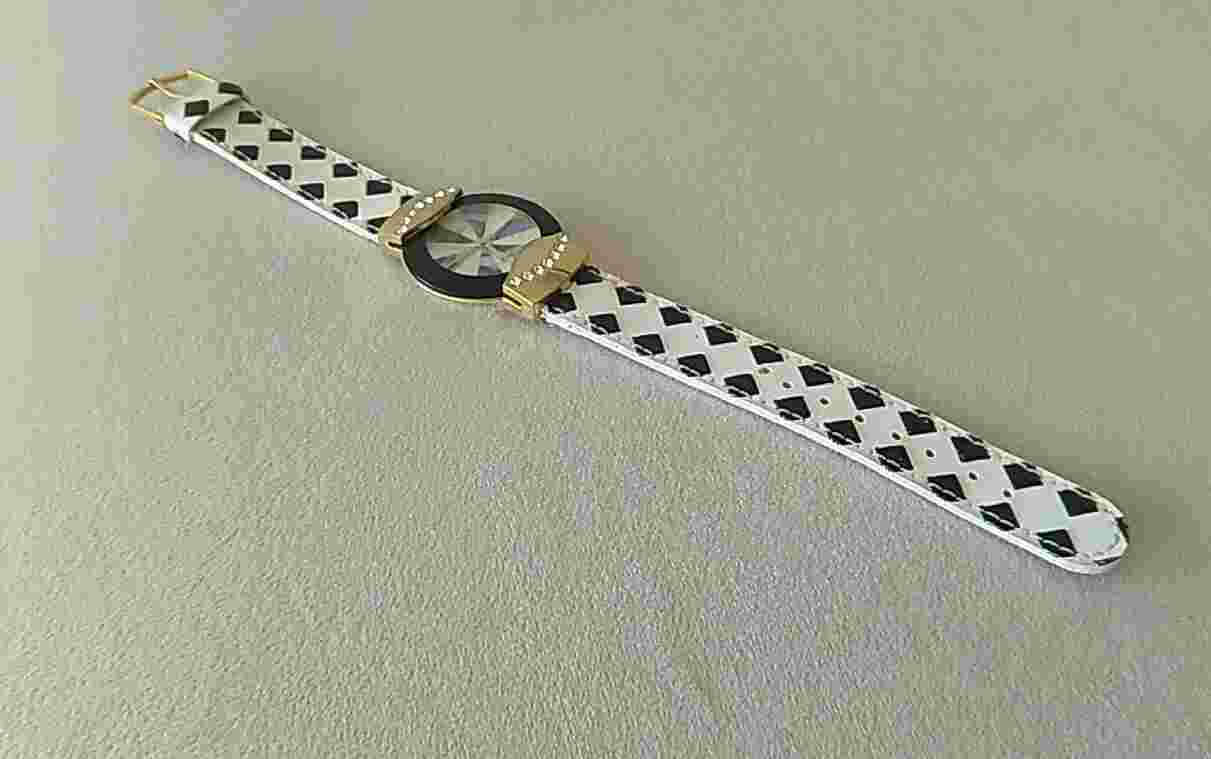 Vintage Xanadu Watch, Mother Of Pearl/Avalon Art Deco Rhinestone design