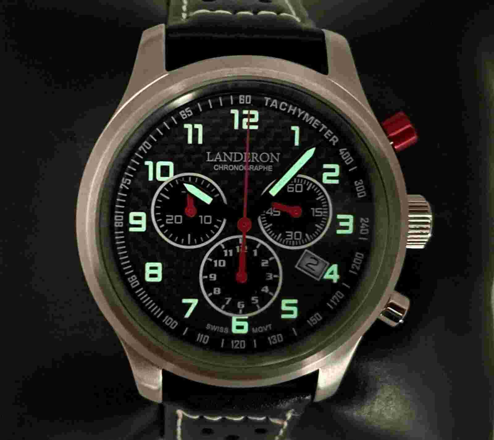 LANDERON CHRONOGRAPH RACING DIAL CARBONE MOUVEMENT SWISS RONDA (O)