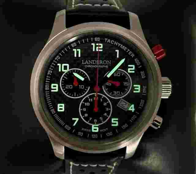 LANDERON CHRONOGRAPH RACING DIAL CARBONE MOUVEMENT SWISS RONDA (O)
