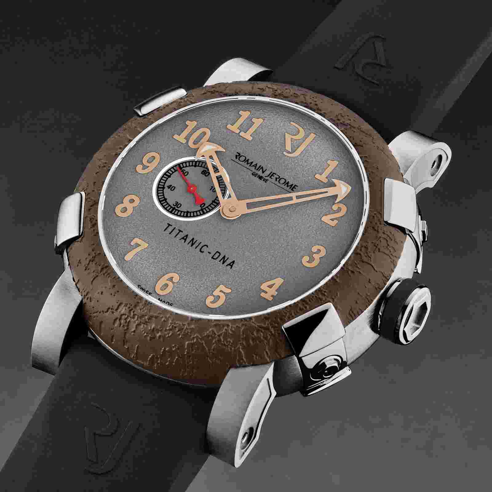 Romain Jerome Mens 'Titanic' Grey Dial Black Rubber Strap Watch RJTIAU.403.10