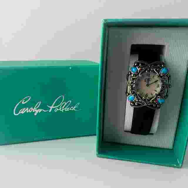 Carolyn Pollack Sterling Silver Watch with Leather Band