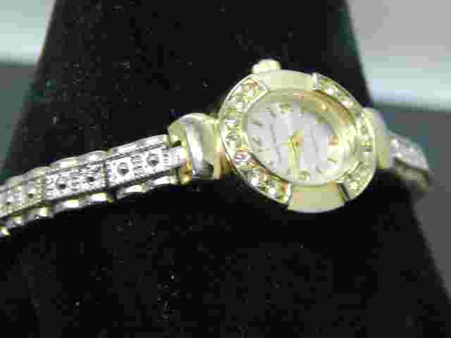 Vintage Sergio Valente Diamond Quartz Women's Watch Gold/Silver Tone New Battery