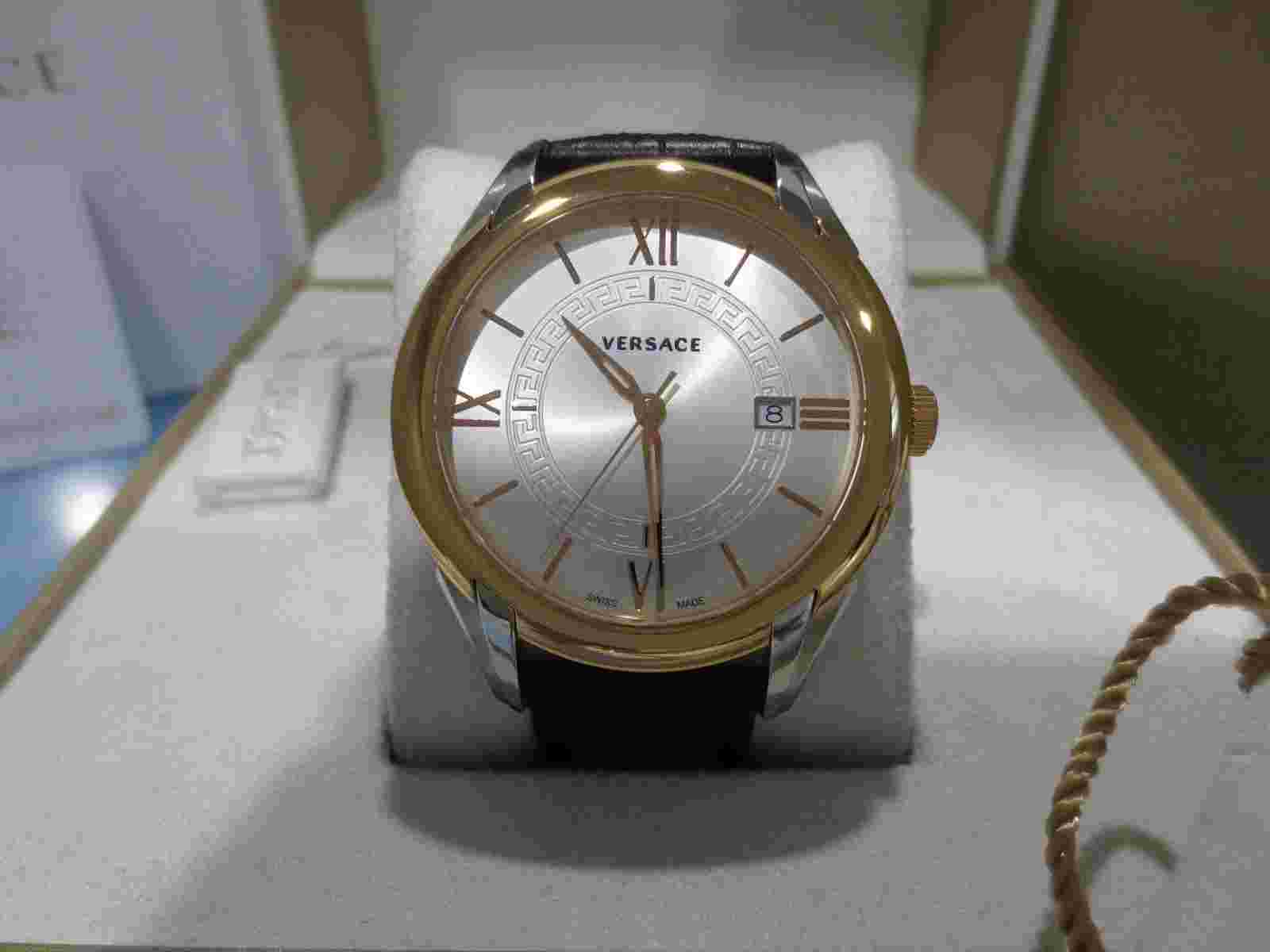 Versace Men's V10040015  'APOLLO' Swiss Quartz Stainless Steel and Leather Watch