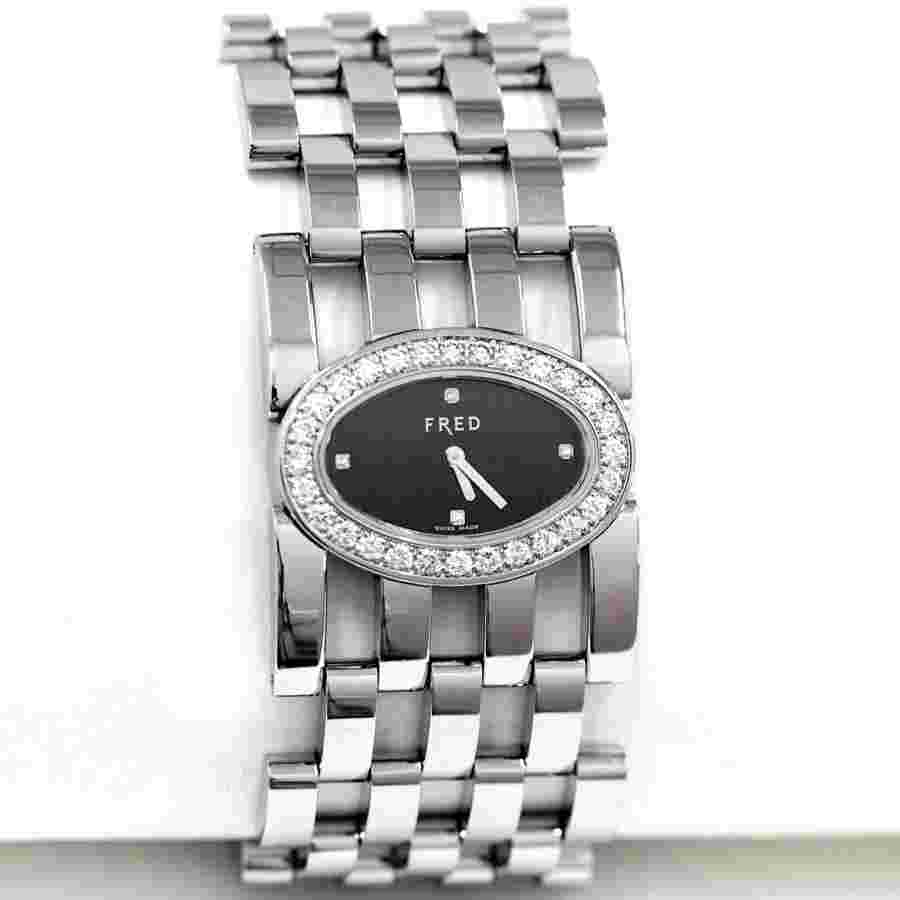 Fred Pretty Woman FD032111 Quartz Diamond Black Dial Bracelet Watch
