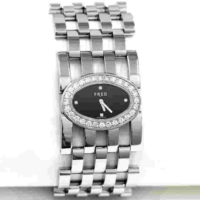 Fred Pretty Woman FD032111 Quartz Diamond Black Dial Bracelet Watch