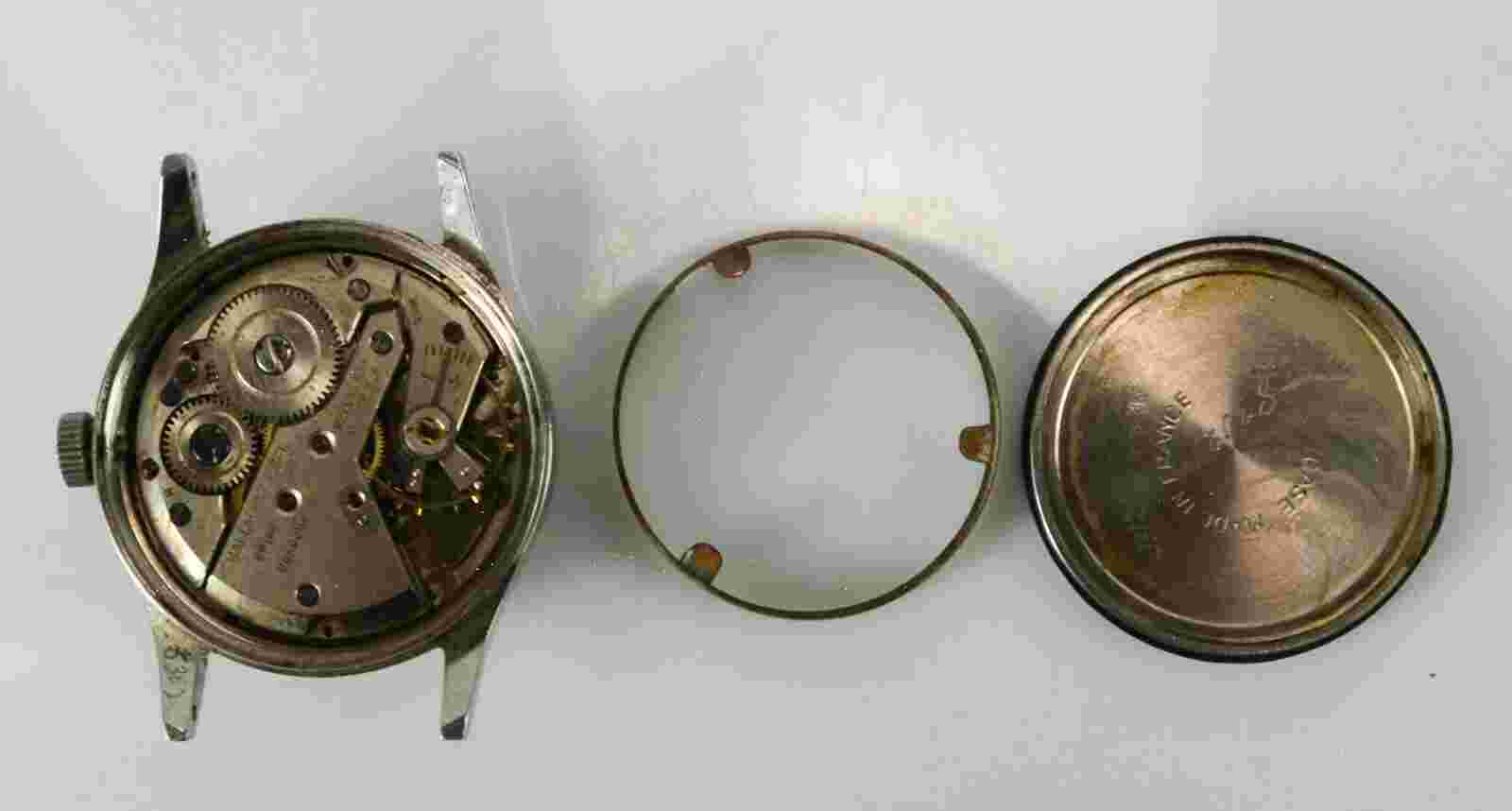 (repair parts) Hallmark 17Jewels Hand Winding Swiss Watch Gold White Vintage