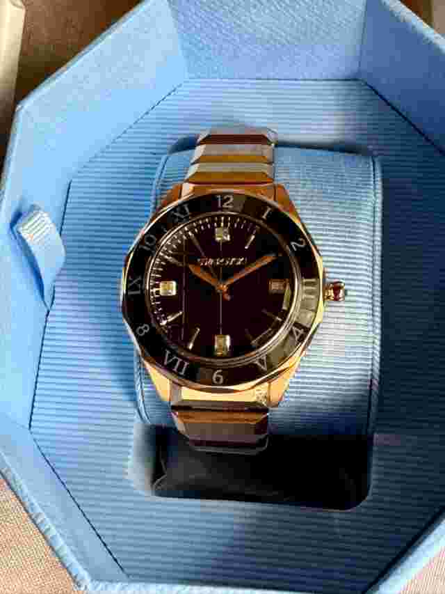 NEW! Swarovski UNISEX Dextera Watch Swiss Metal band Black & Rose gold #5641294