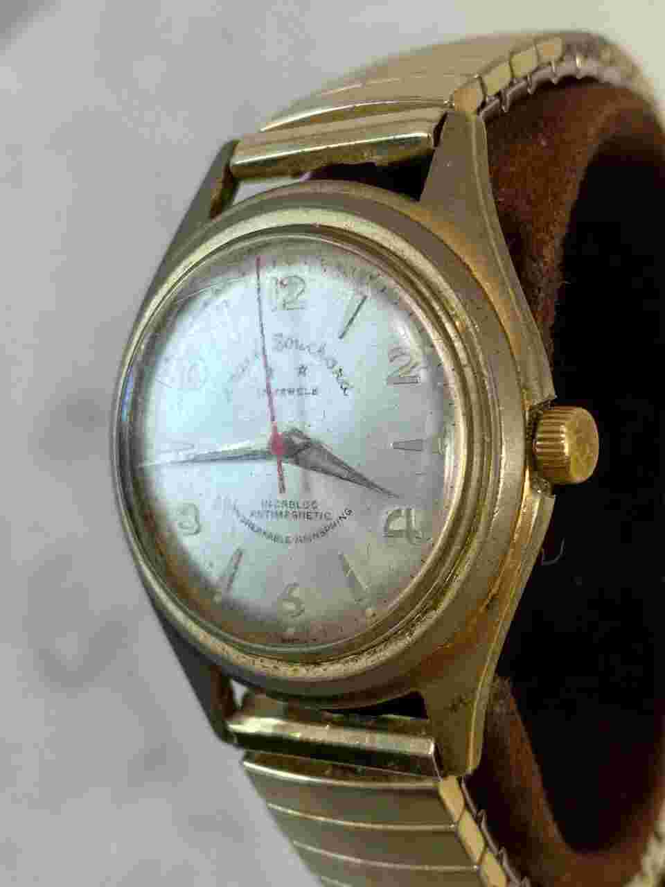 Vintage ANDRE BOUCHARD Men’s Gold Tone Watch. 17 Jewels Manual SWISS