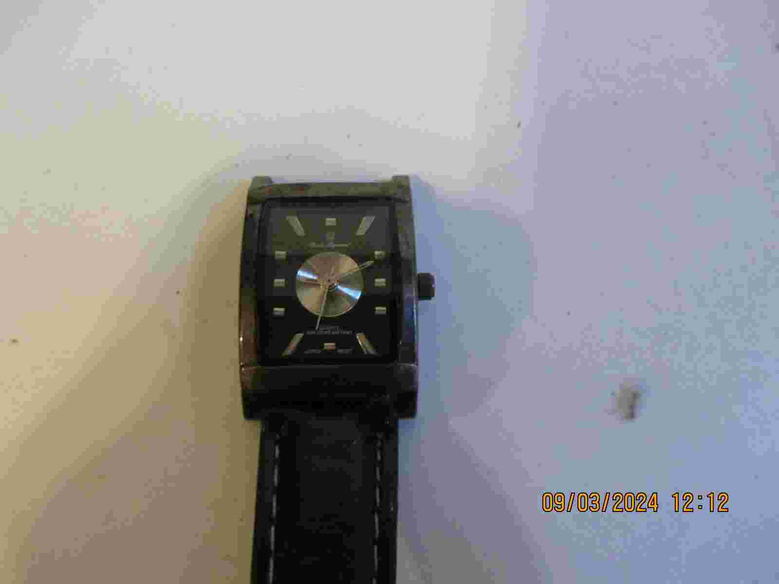 Charles Raymond BRONZE Quartz Watch BLACK Dial Black Leather Band