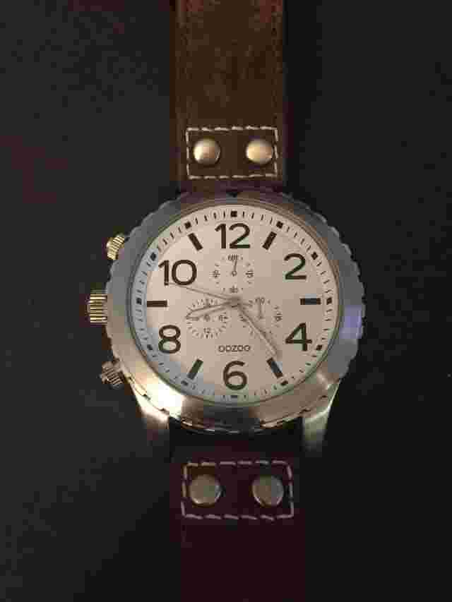 Oozoo chronograph watch Genuine Leather Strap Water Resistant