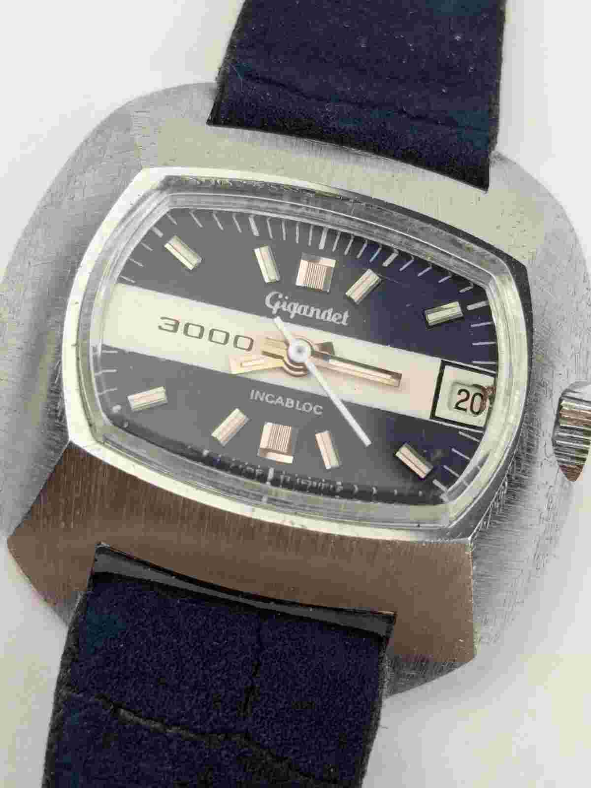 Vtg Gigandet 3000 Ladies Mechanical Watch TV Dial 1960's Swiss Manual Wind RARE