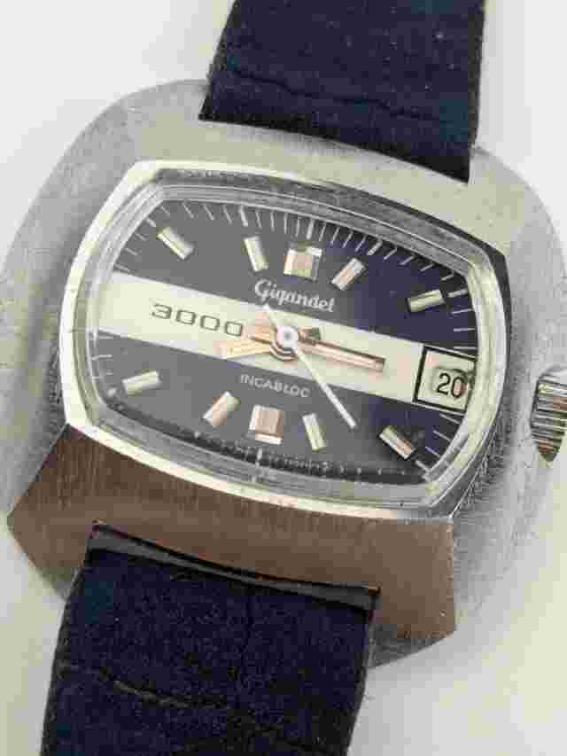 Vtg Gigandet 3000 Ladies Mechanical Watch TV Dial 1960's Swiss Manual Wind RARE