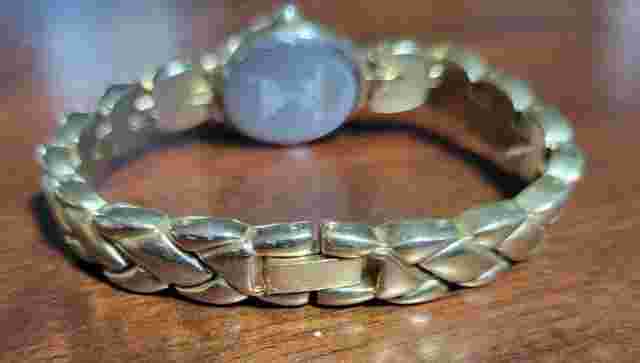 Adolfo Ladies Women Bracelet Watch with Bling MOP Dial AS IS