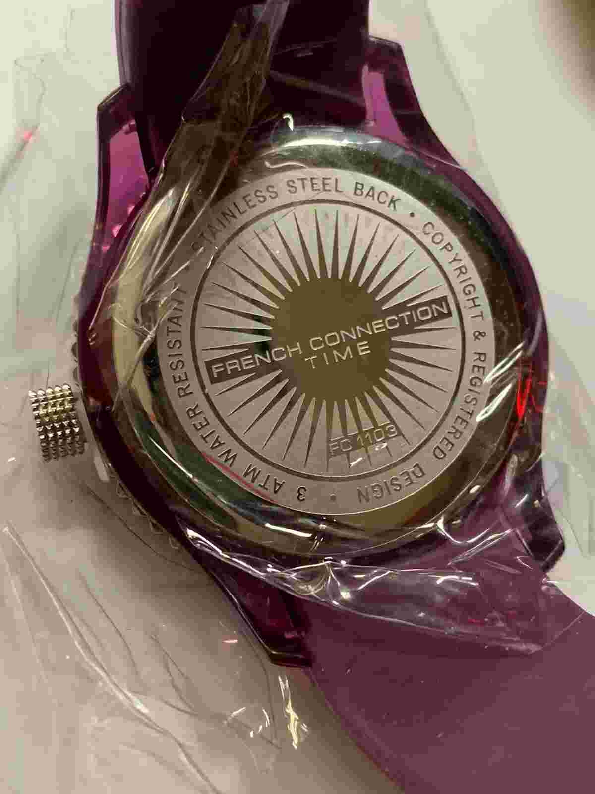 FCUK Ladies Watch Model FC1103VV BNWT Purple Silicone Bracelet