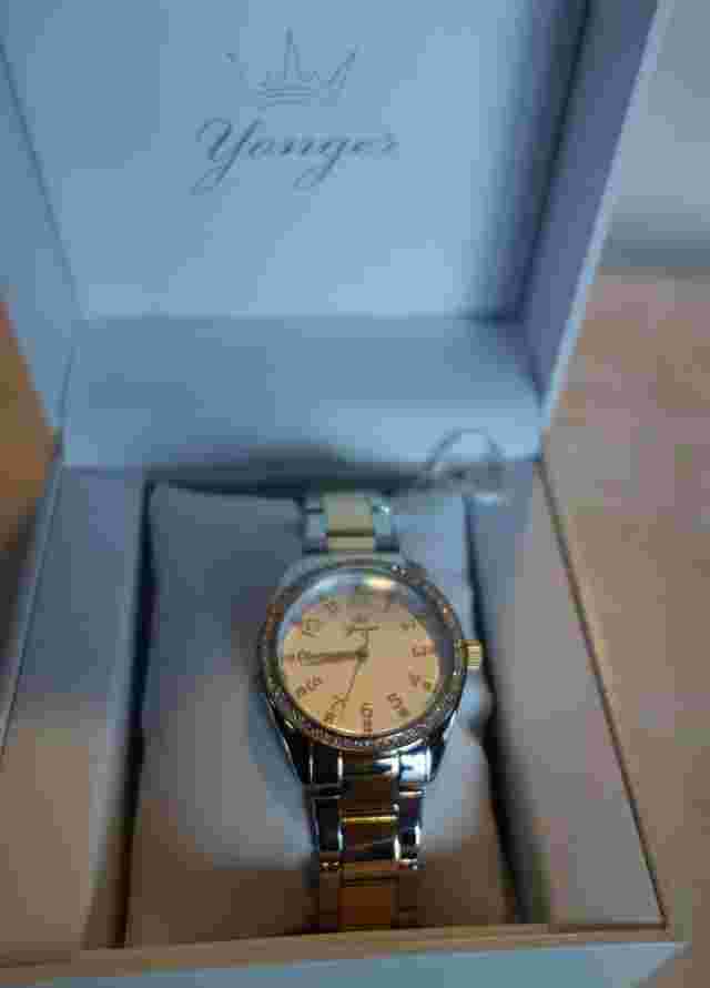 Yonger and Bresson Women's Stainless Steel Crystal Quartz Watch NEW