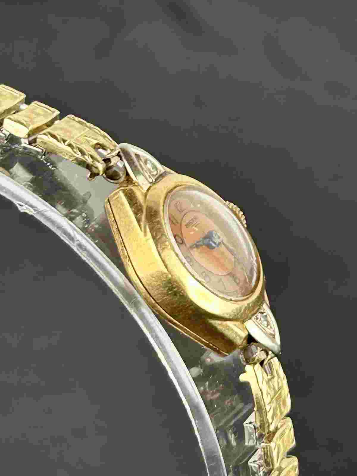IMPERIAL  14 K  Yellow Gold With  Two Diamonds Watch great working order