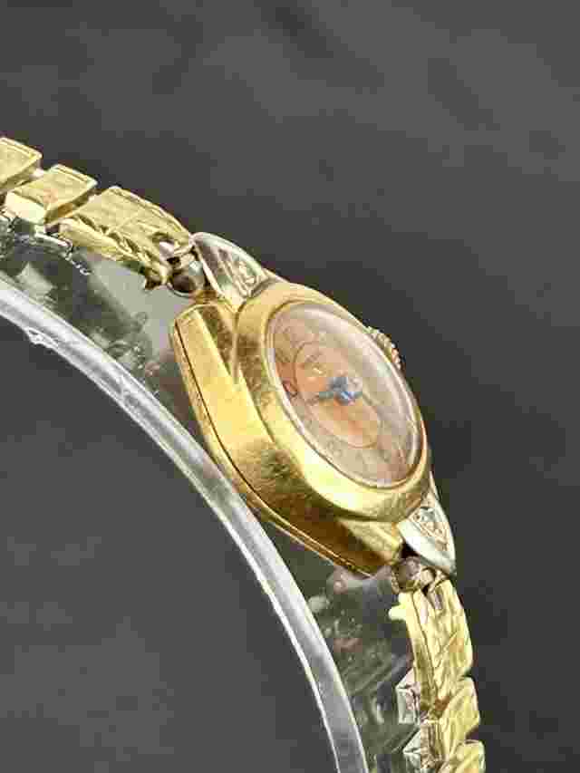 IMPERIAL  14 K  Yellow Gold With  Two Diamonds Watch great working order