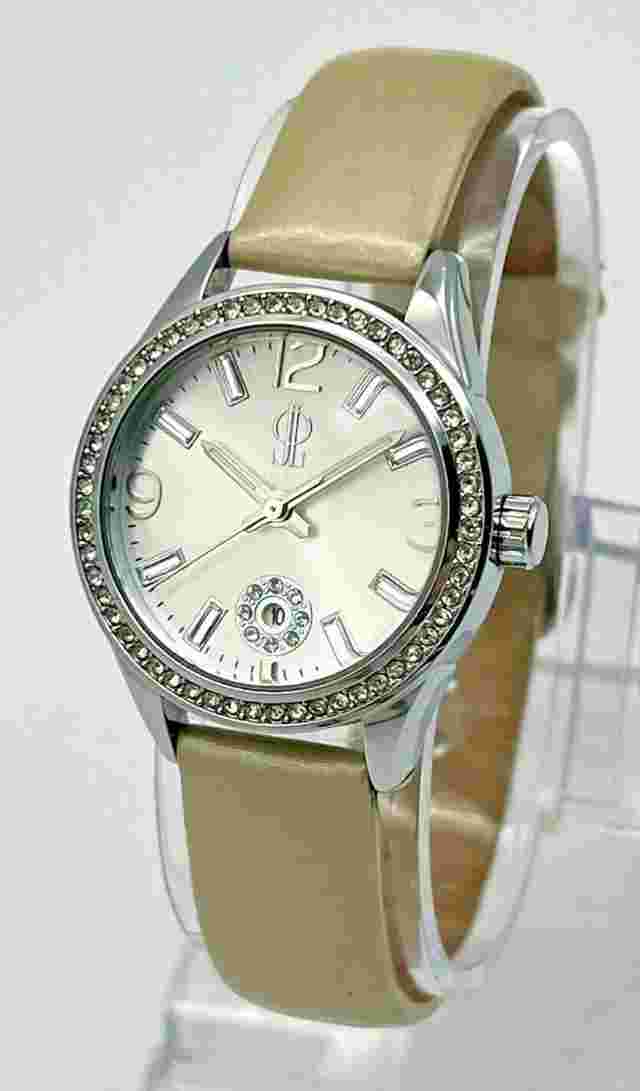 Women's JENNIFER LOPEZ JLO Silver Tone Crystal Accent Watch, Leather, FMDJL331
