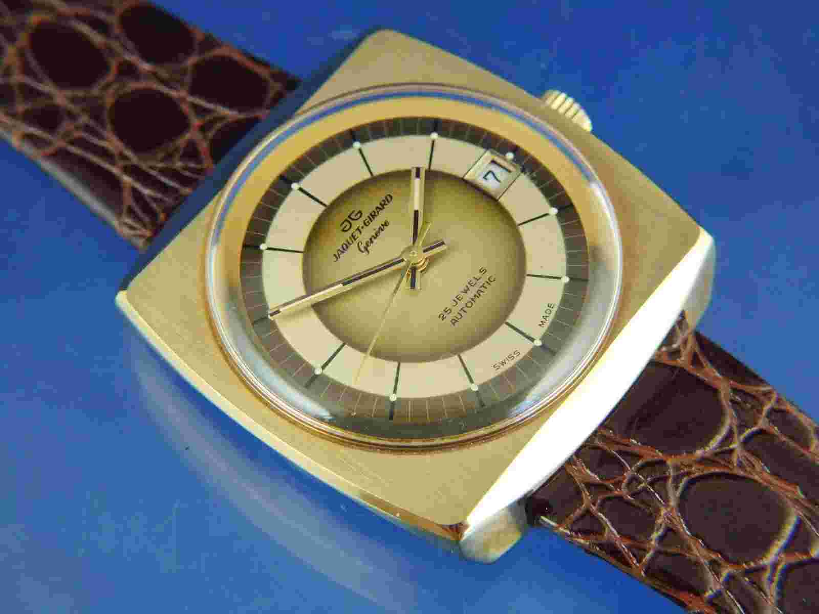 Jaquet Girard Automatic Watch 1970s NOS Vintage Swiss ETA 2783 Awesome NEW OLD