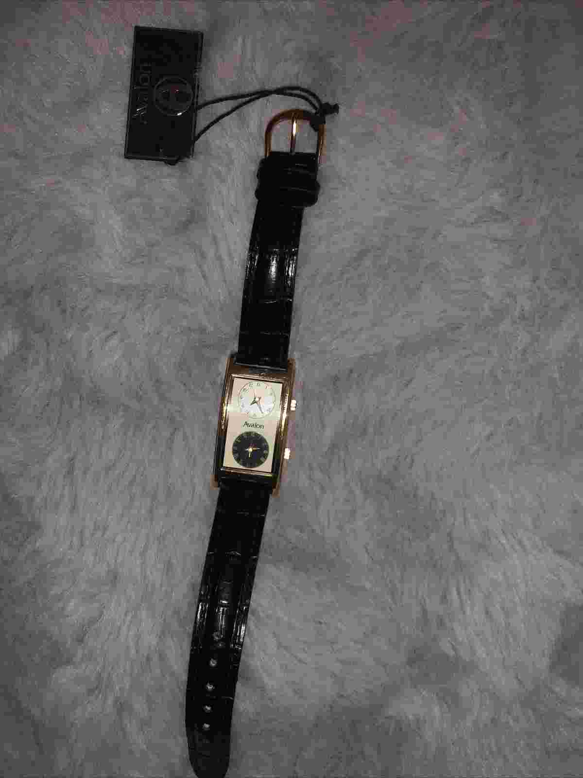 Avalon  Dual Time Zone Watch with Mesh Band Gold -Tone Buckle Band