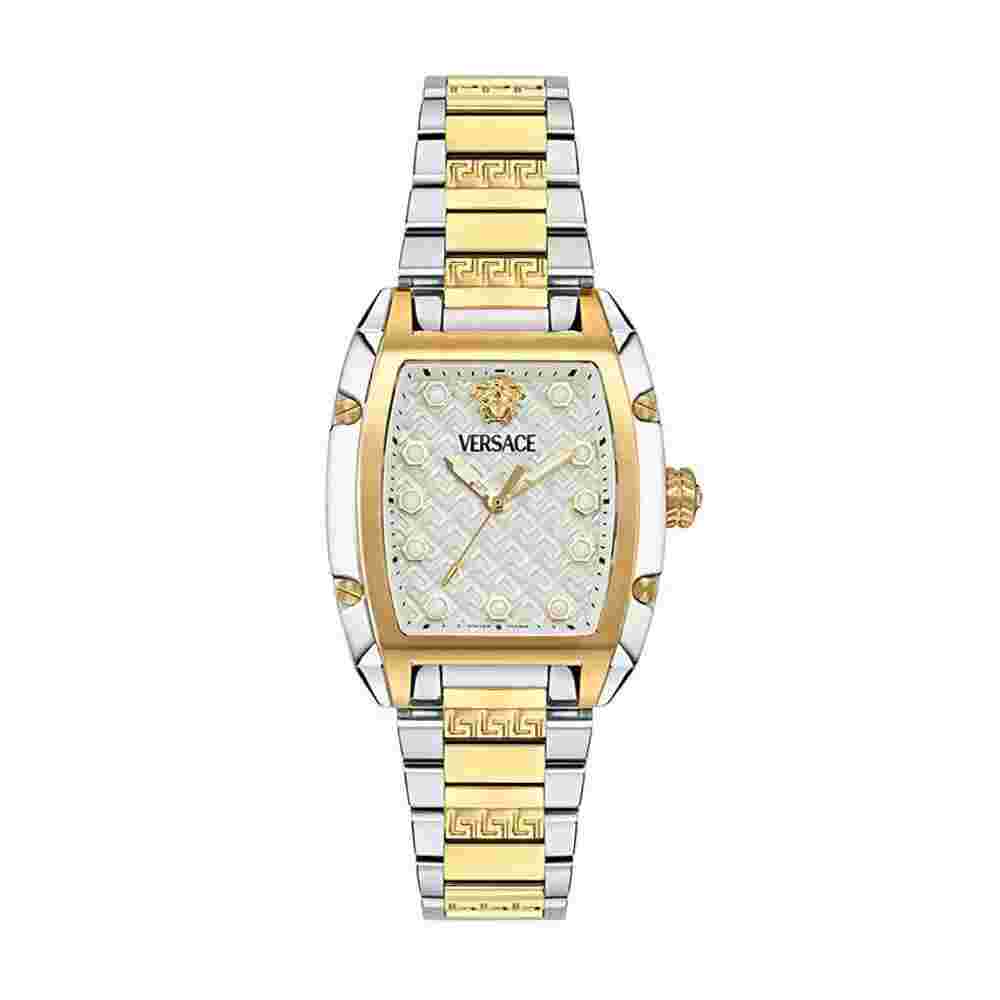 Versace Dominus Lady Quartz Watch PVD Gold Silver 44 8mm x 36mm VE8K00424