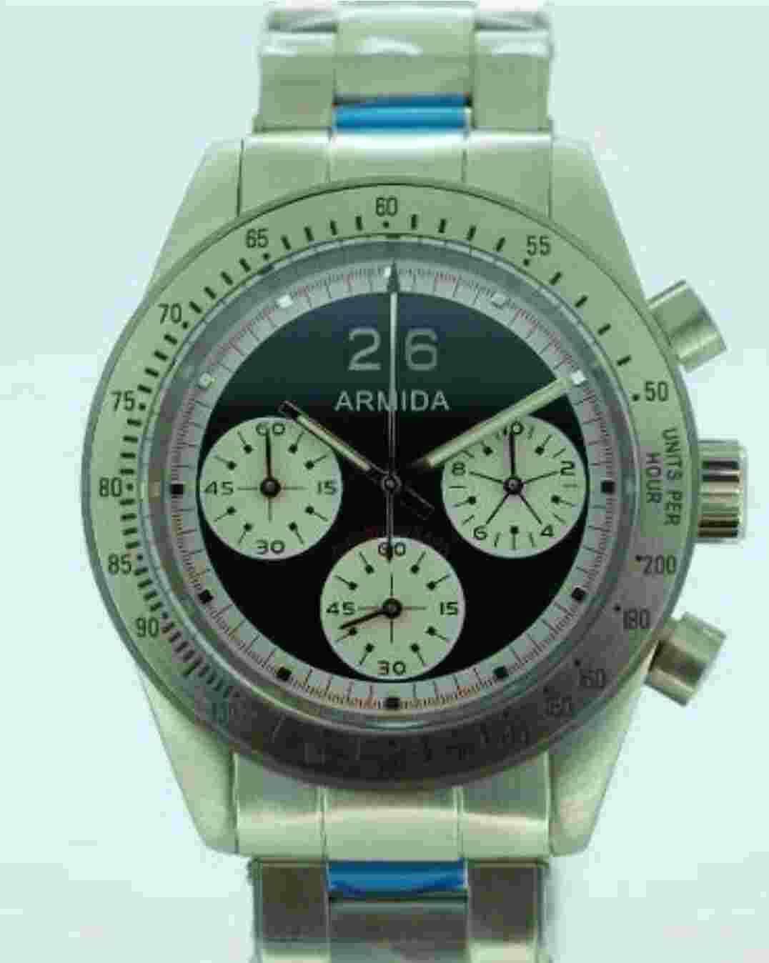 Armida A10 steel bezel Chronograph watch  Shipped from USA