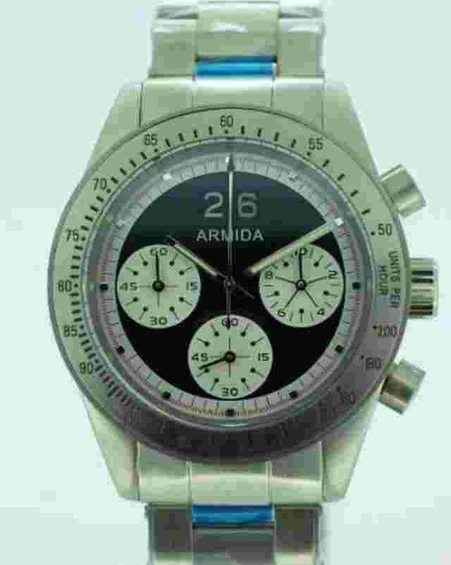 Armida A10 steel bezel Chronograph watch  Shipped from USA