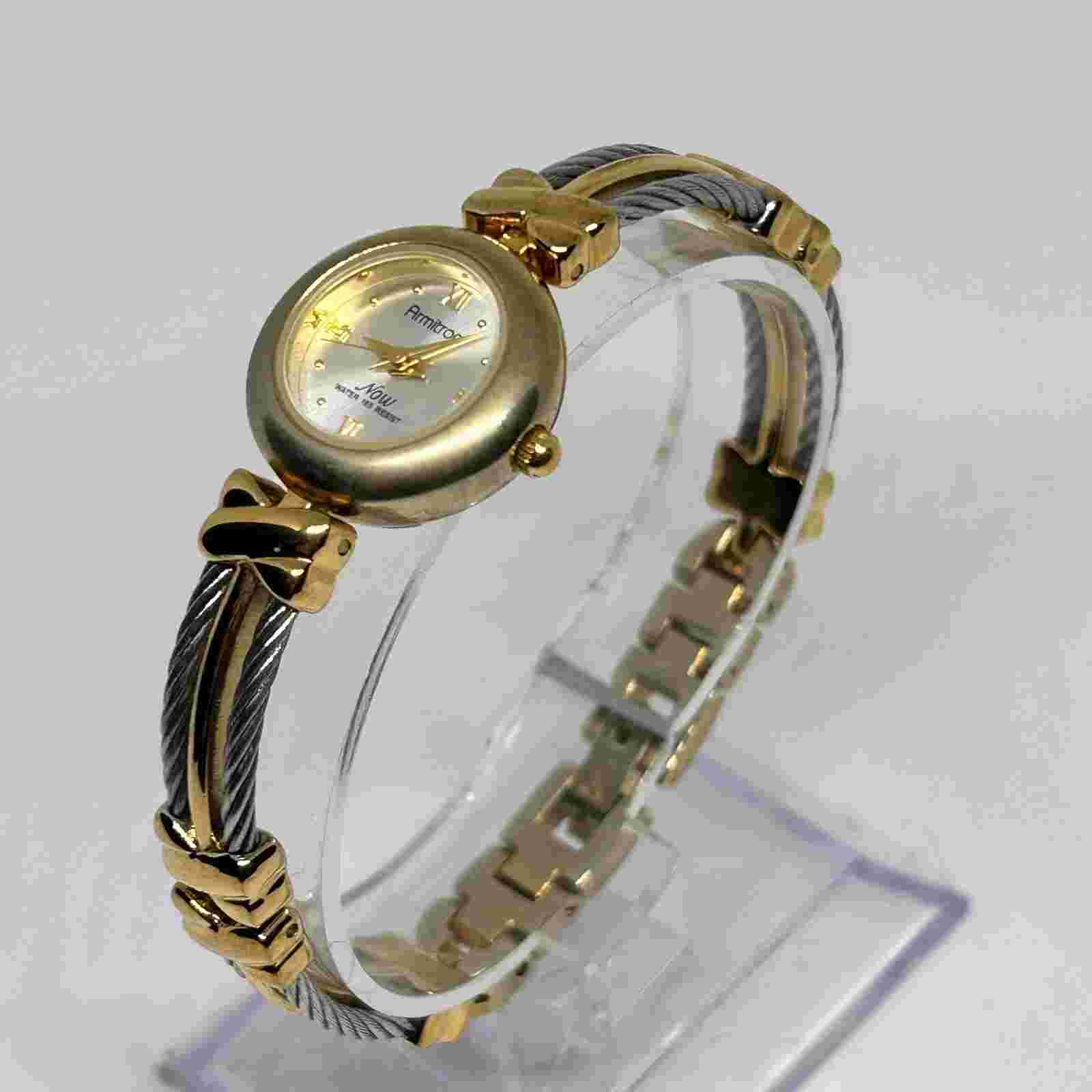 Armitron Now Gold & Silver Stainless Steel Women’s Watch Working New Battery