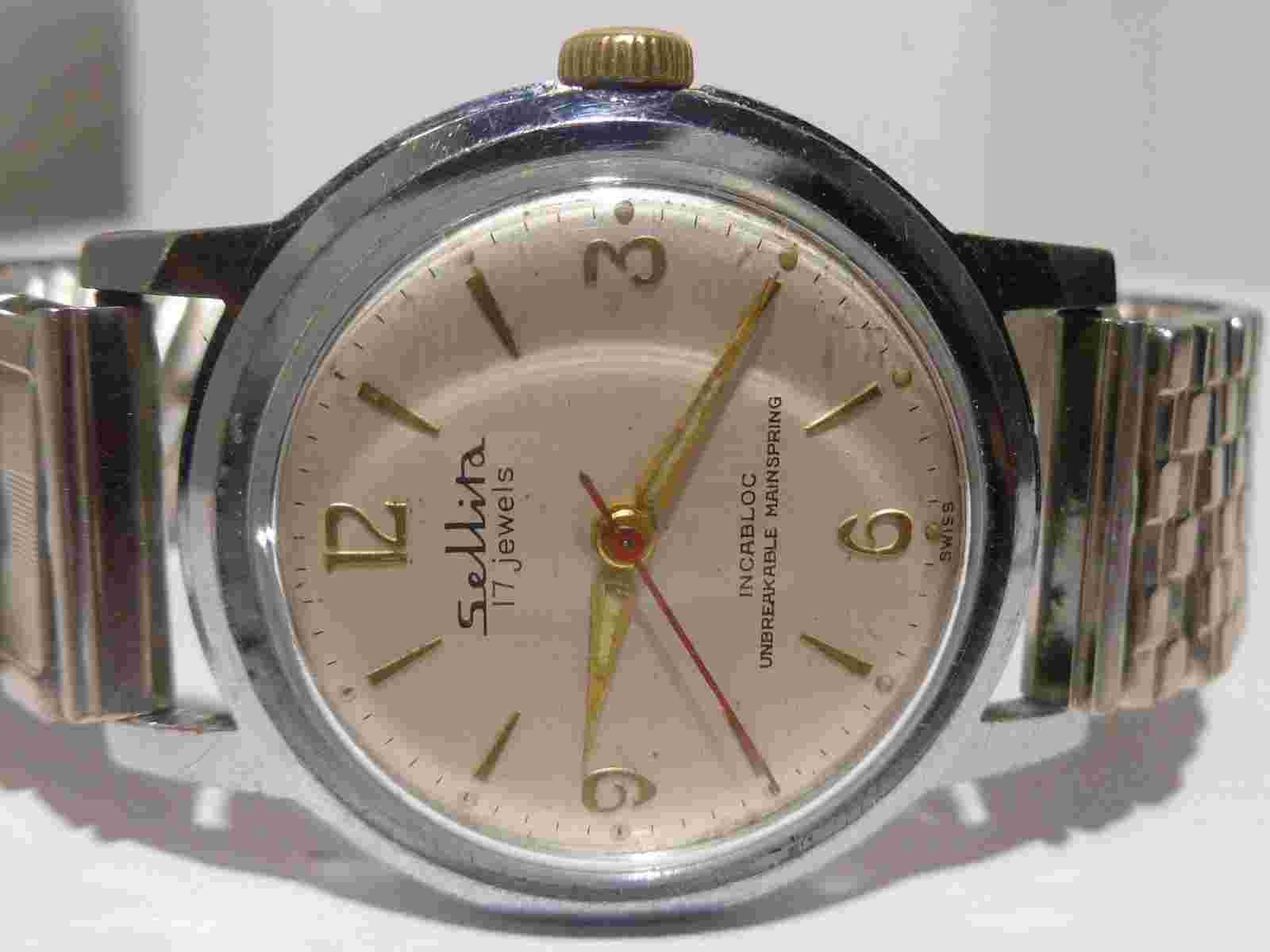 Beautiful Vintage Swiss Sellita 17 Jewels Incabloc Mens Wrist Watch