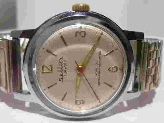 Beautiful Vintage Swiss Sellita 17 Jewels Incabloc Mens Wrist Watch