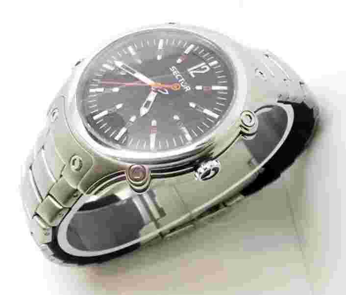 SECTOR 3253404025 Watch Men's 400 Slim Black Dial Stainless Steel Bracelet Watch