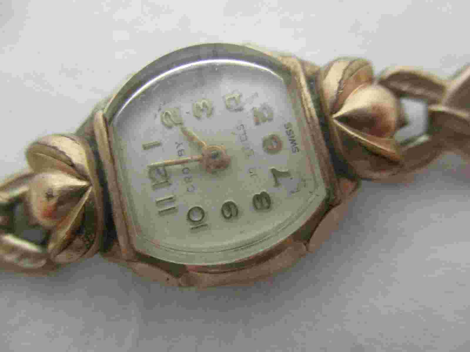Crosby Swiss 17 Jewels Wind Up Watch 10k Rolled Gold Plated Vintage For Repair