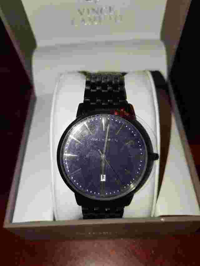 Vince Camuto Men's VC1074NVTI Date Function Dial Black Bracelet Watch