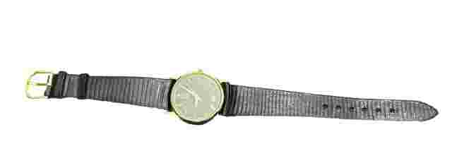 Paul Baguette Ladies 14K Gold  Watch With Black Leather Strap New Vintage