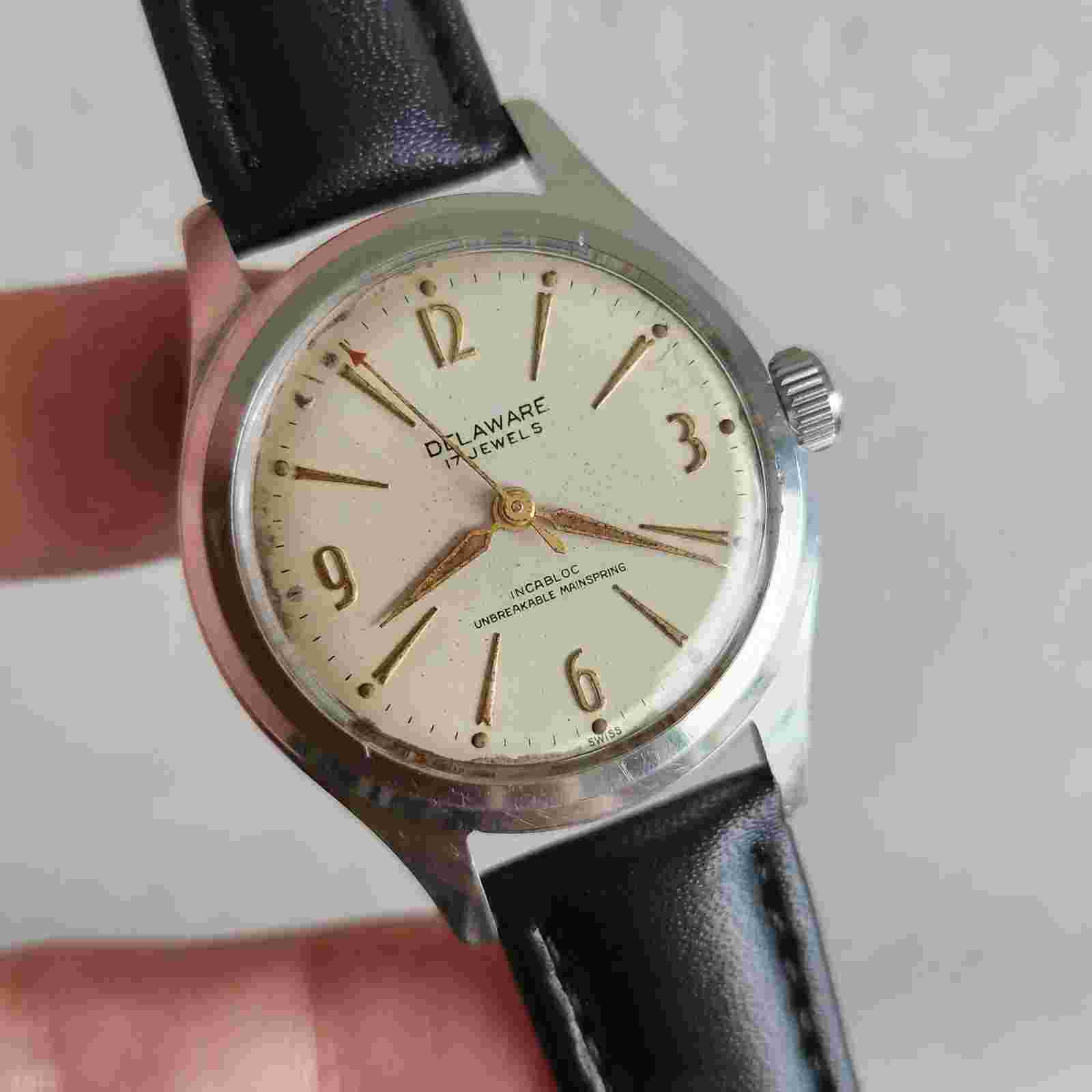 Vintage Delaware by SELLITA men's manual winding watch AS 1686 17Jewels 1960s