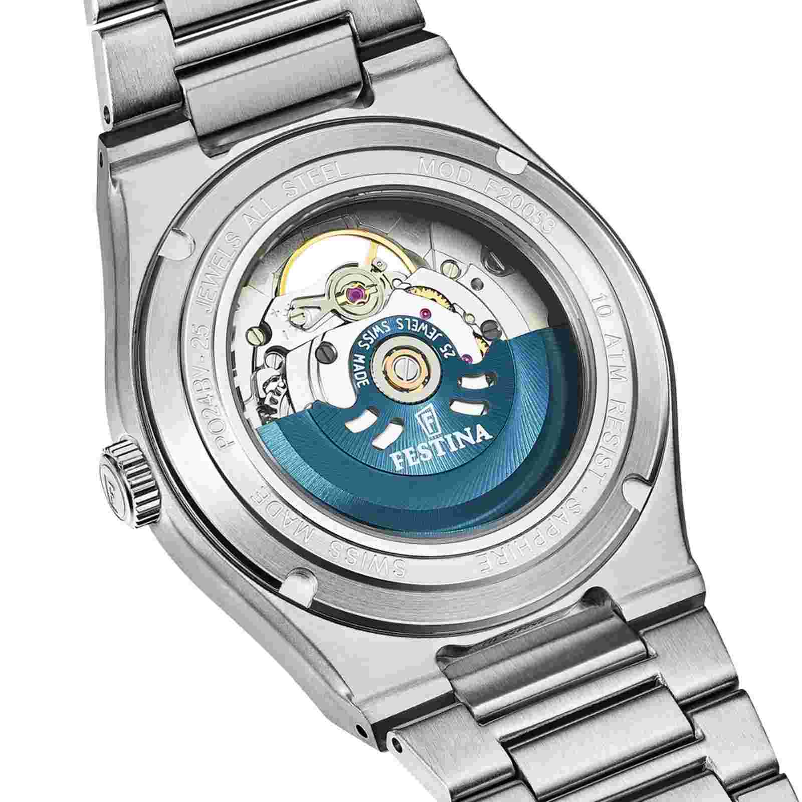 Festina Swiss Riv Open Heart Stainless Steel 40mm Automatic Wristwatch F20053-5