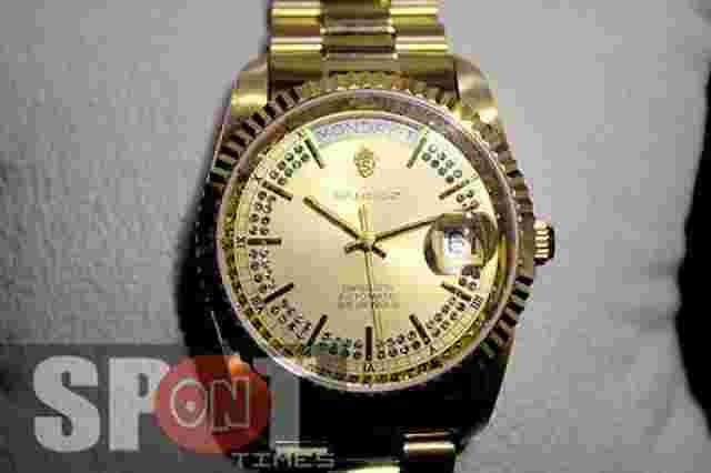 Sandoz Strip Hour Marker with Diamond Gold Dial Automatic Men's Watch 8732D-34-8