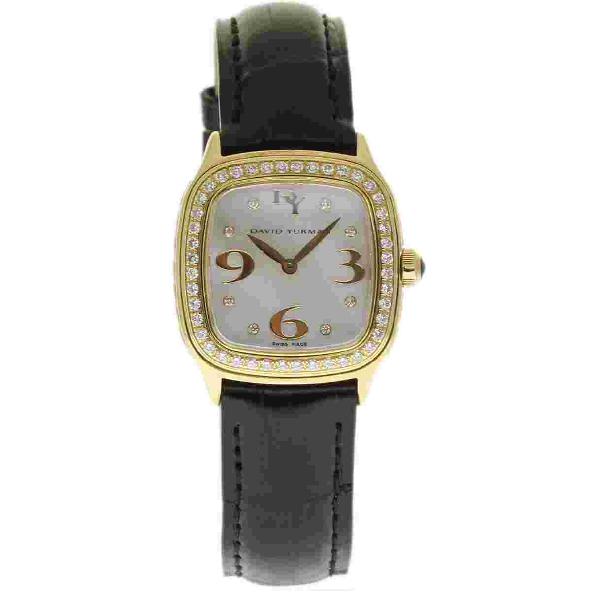 David Yurman T304-X588 Thoroughbred Gold MOP Diamond Leather 1YrWarranty #1891