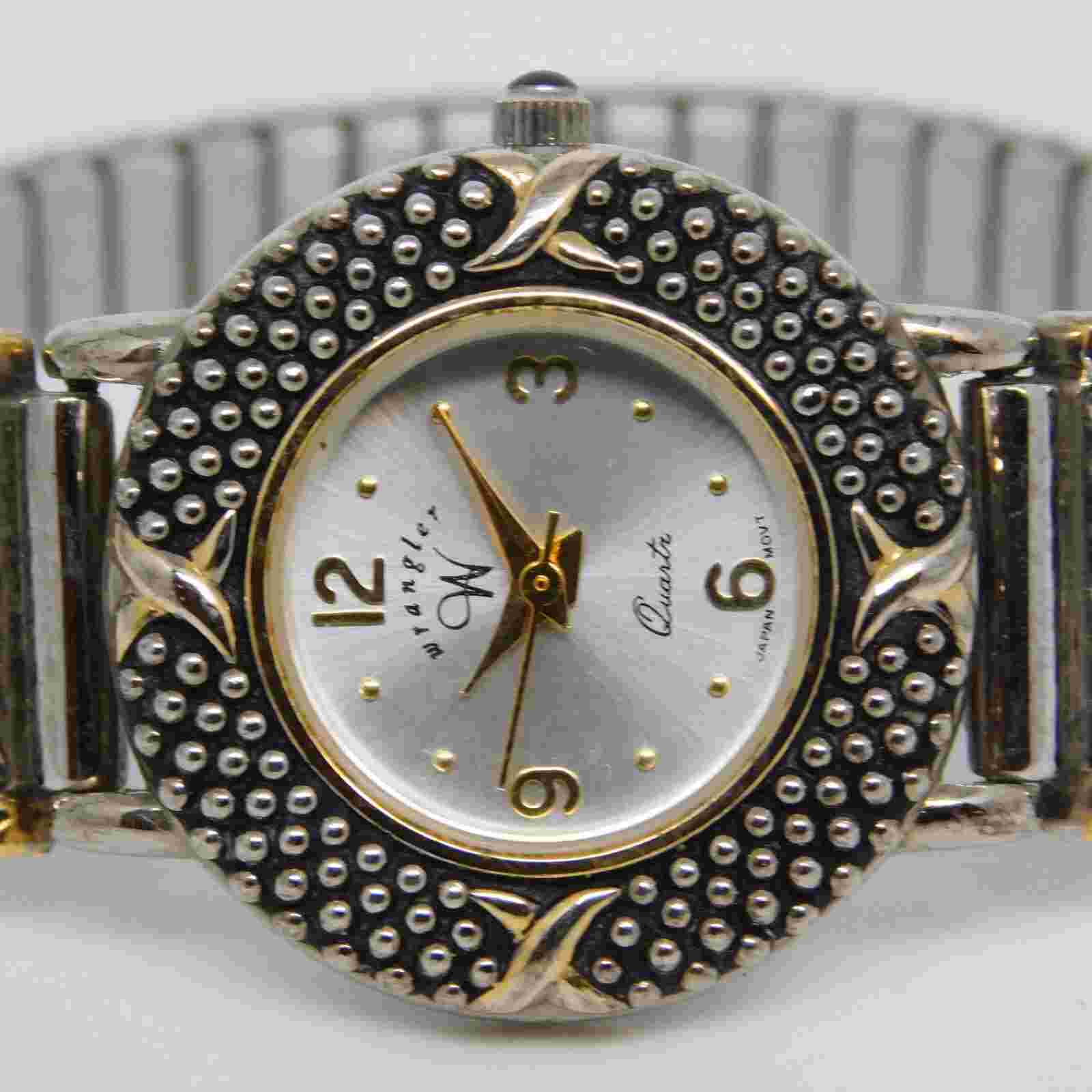 Wrangler 19020B Two Tone Quartz Analog Women's Watch Sz. 6 1/4" New Battery