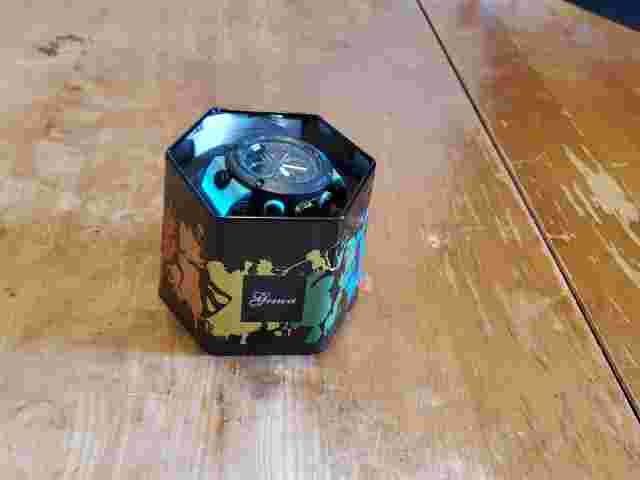 GENOA Japanese Movement Key Watch for in Lake Blue Silicone Strap