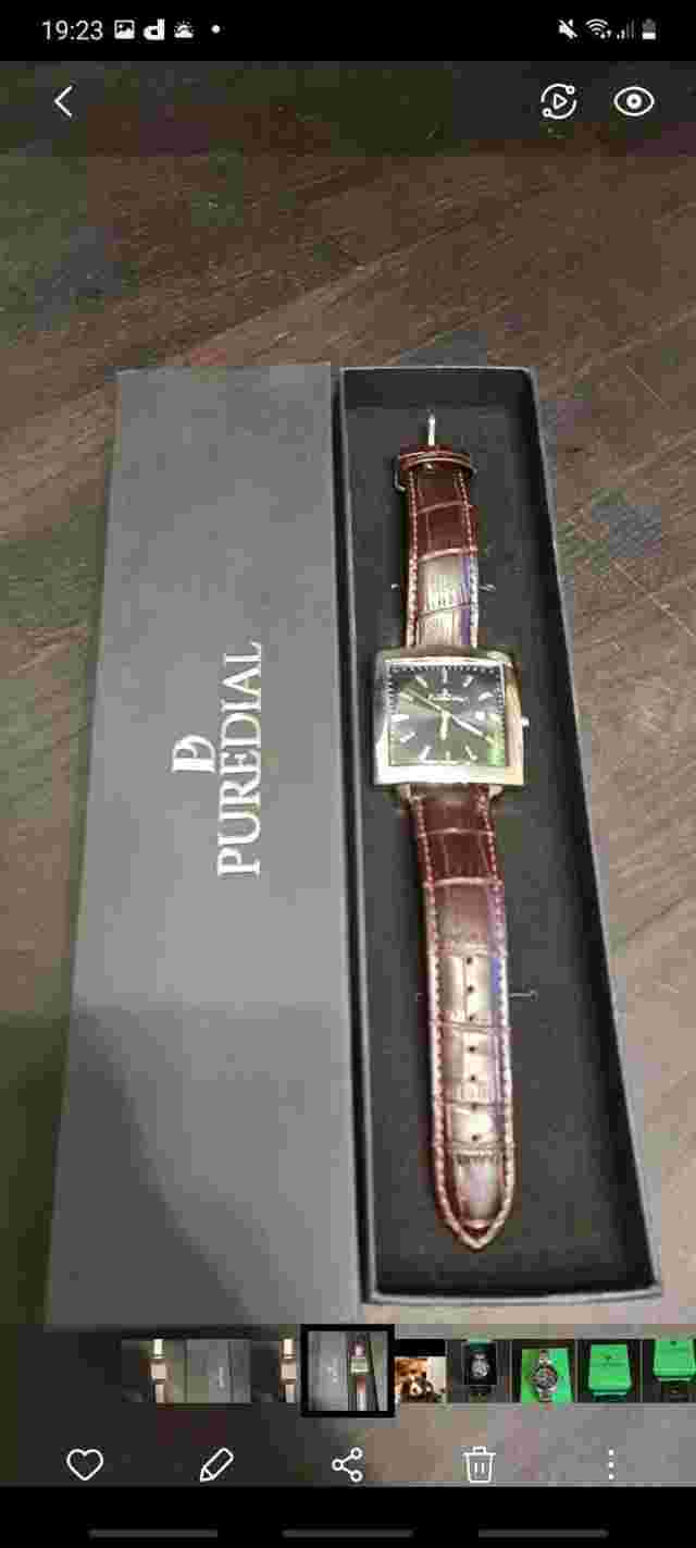 Puredial Square Legacy 1860's style  mens designer watch.
