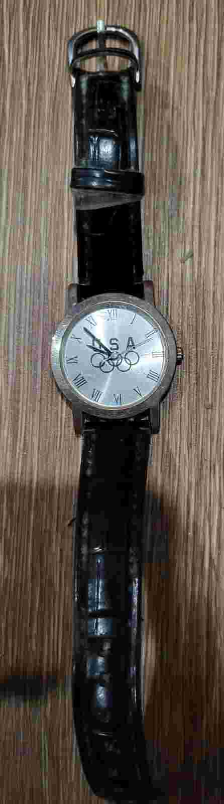 Olympic Games USA Roman Numeral Leather Watch (May not work)