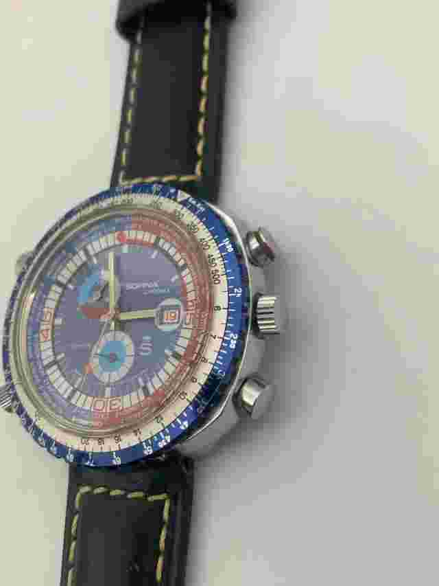 Stunning Rare Vintage Mechanical Swiss, Sorna Chronograph, 1970s