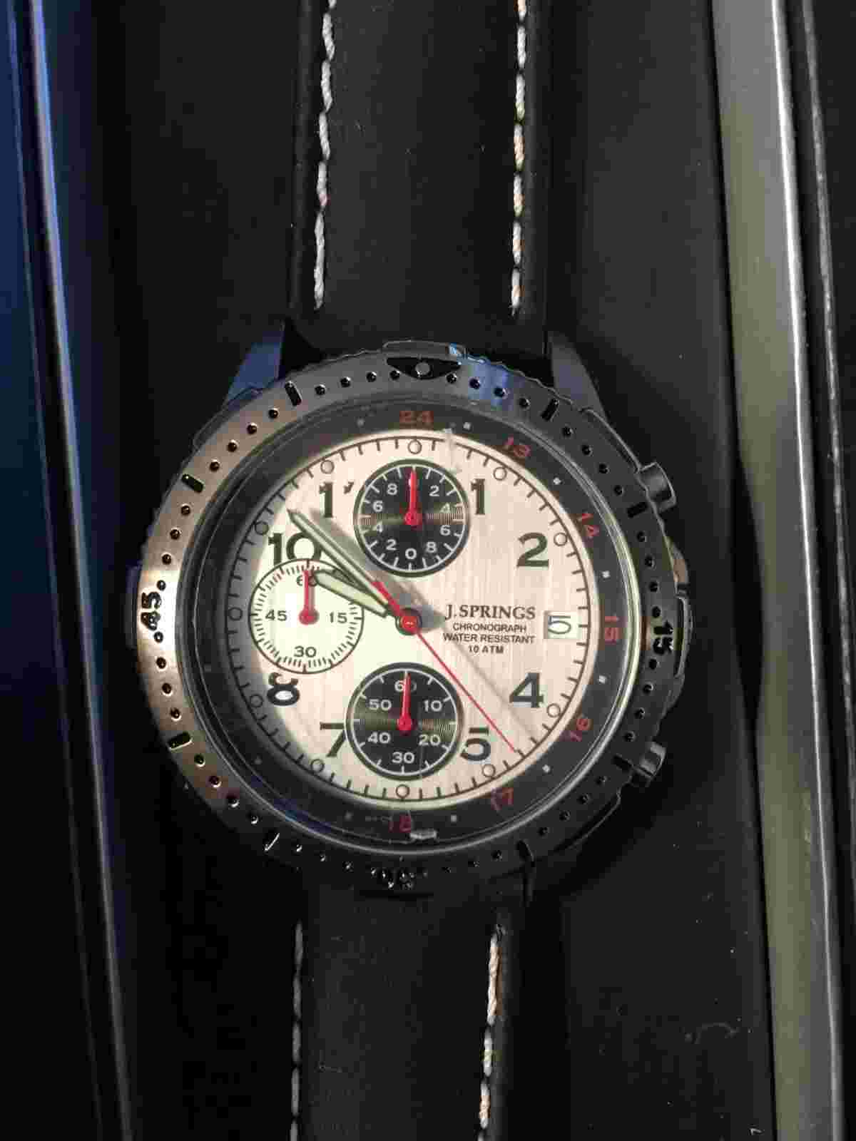 J. Springs - Men's Chronograph Watch - 10 ATM - Stainless Steel - BBH024 - NIB