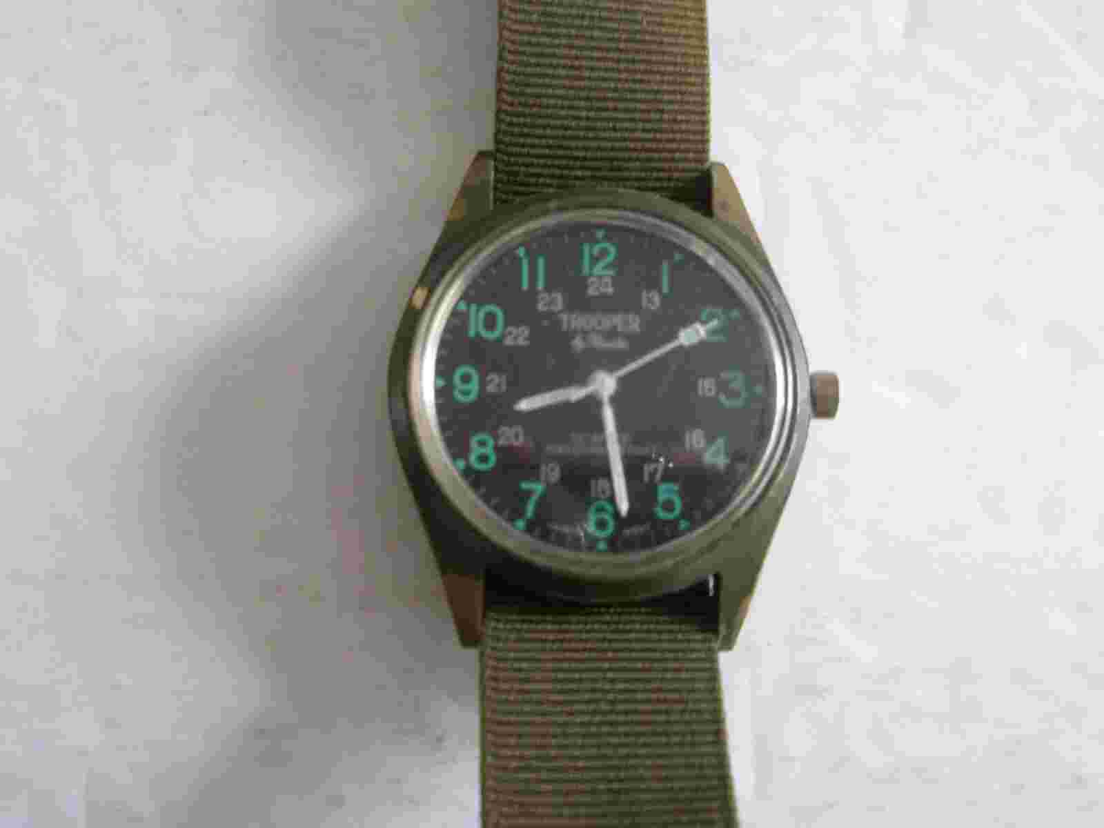 Kreisler Trooper Military Quartz Watch Water Resistant Olive Green Band  E