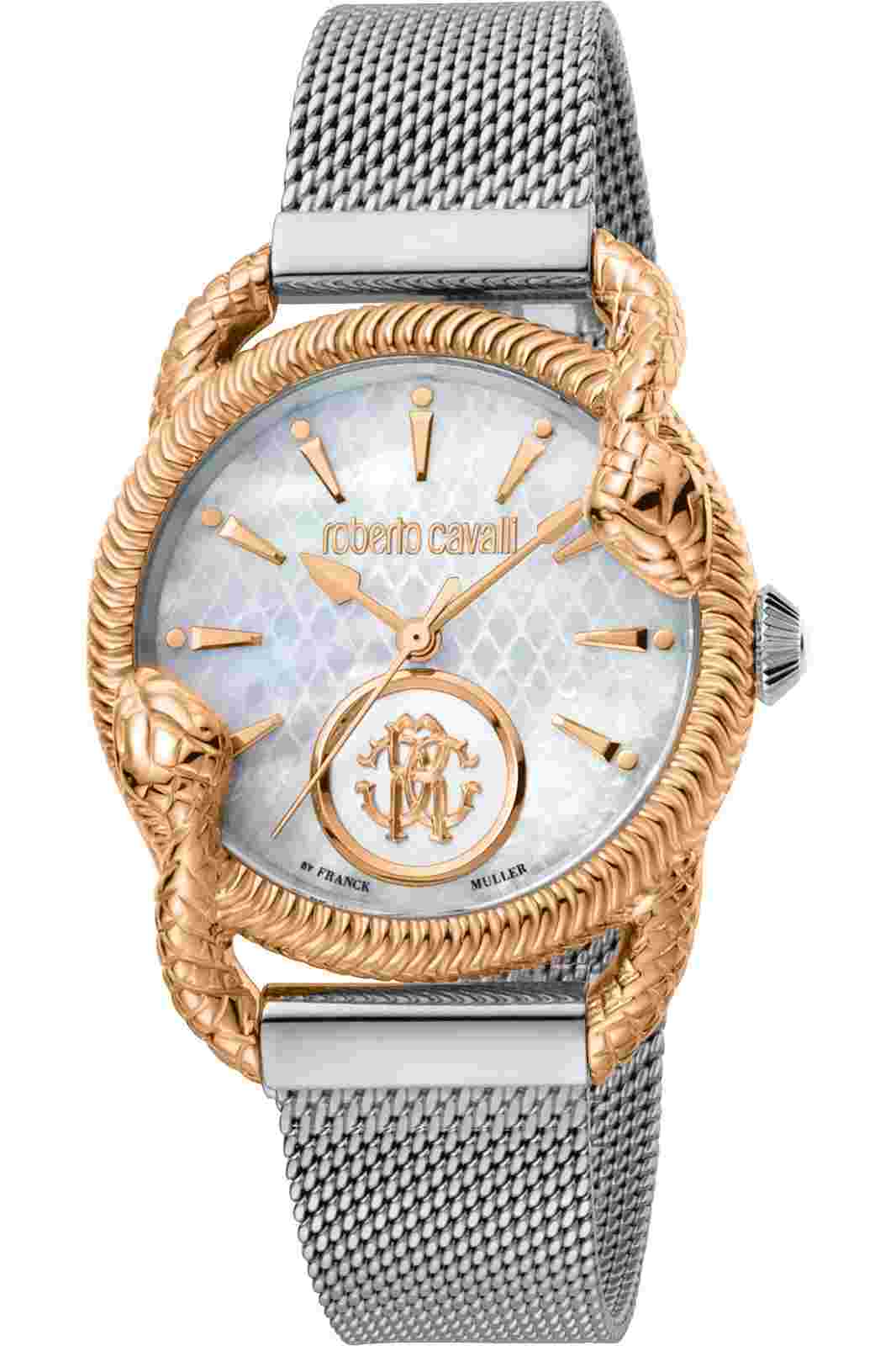 Roberto Cavalli by Franck Muller RV1L126M0101 silver rose gold Women's Watch NEW