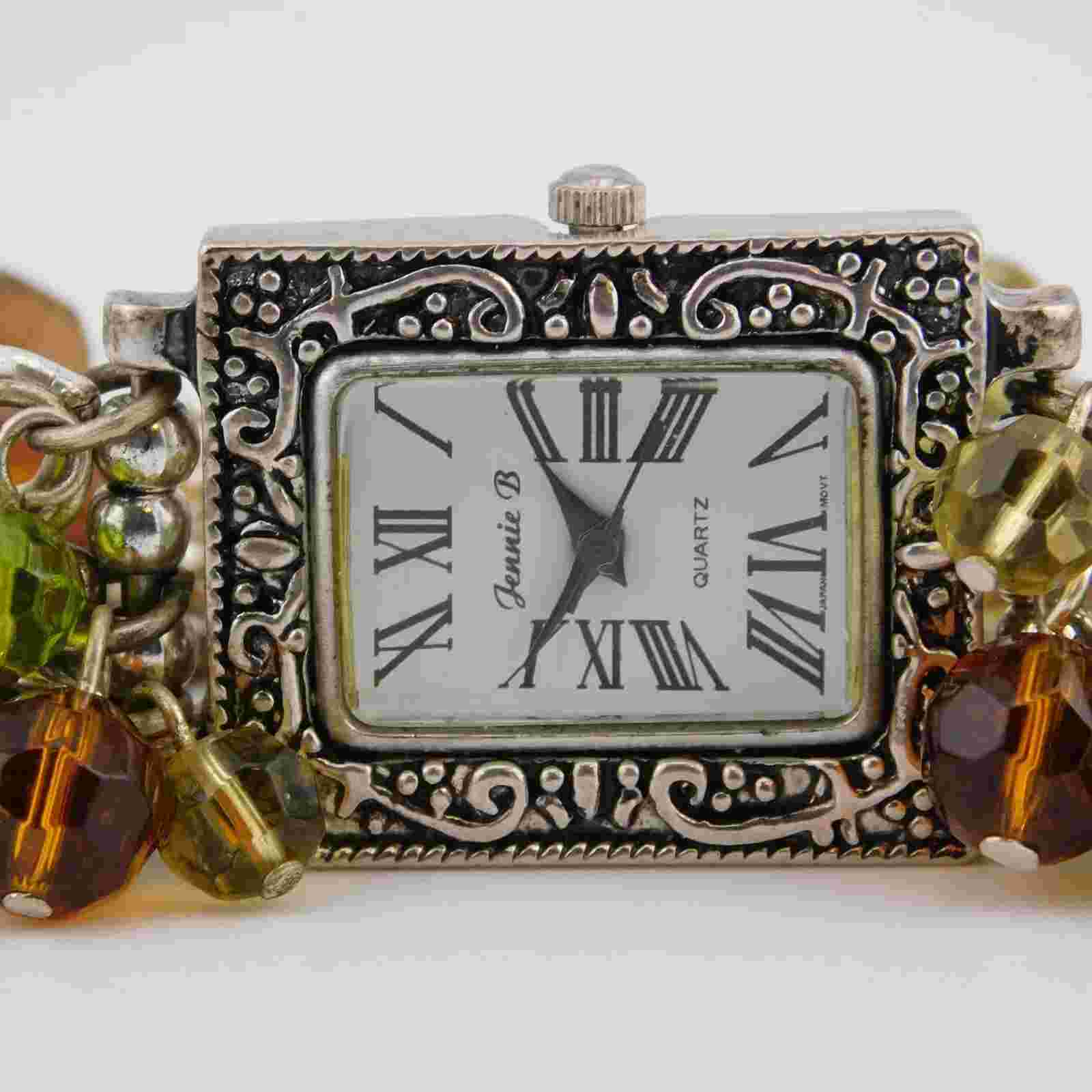 Jennie B Charm Bracelet Quartz Analog Women's Watch Sz. 5 1/4" New Battery
