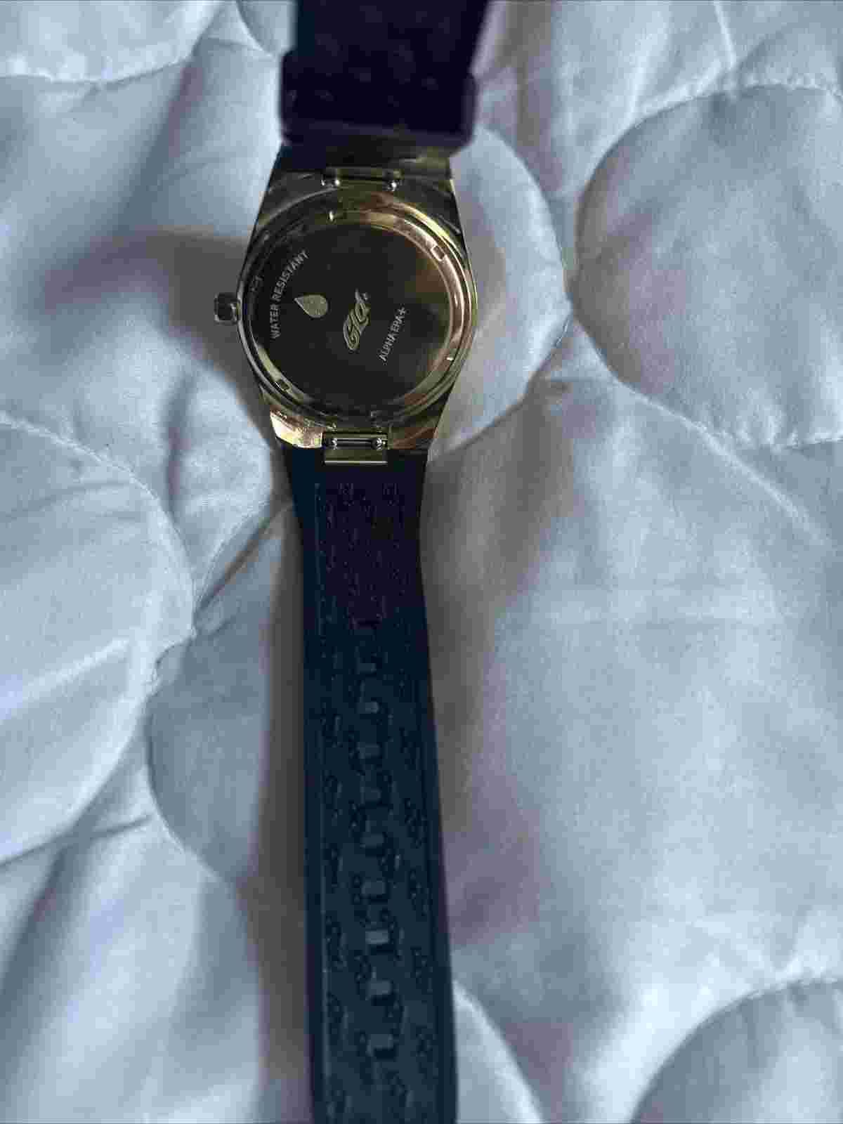 Gld Iced Out Alpha Era watch with rubber band Gold tone CZ stones